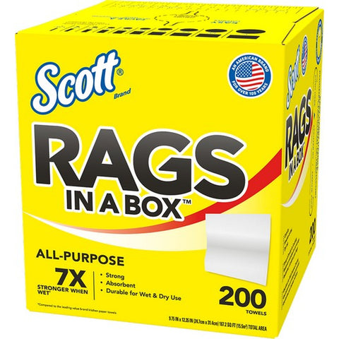Scott 75260 White Rags In A Box 200 Sheets-1PK LANC-6699
