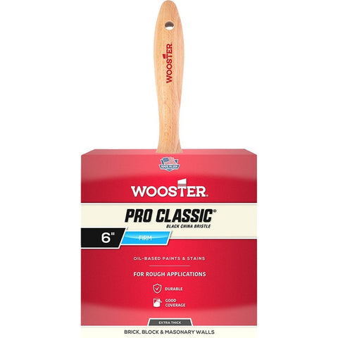 Wooster Z1519 6 Pro Classic Black China Extra Thick Block & Stucco Bristle Paint Brush-1PK LANC-915