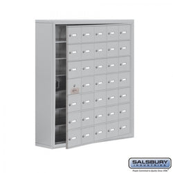 Salsbury Cell Phone Storage Locker - with Front Access Panel - 7 Door High Unit (8 Inch Deep Compartments) - 35 A Doors (34 usable) - steel - Surface Mounted - Master Keyed Locks 19178-35ASK