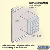 Salsbury Cell Phone Storage Locker - with Front Access Panel - 7 Door High Unit (8 Inch Deep Compartments) - 35 A Doors (34 usable) - steel - Surface Mounted - Master Keyed Locks 19178-35ASK