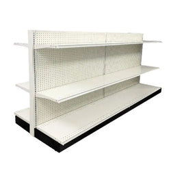 48X24X96" Doublesided Starter Gondola Display Merchandiser Unit, Excluding Shelves, Antique Black MGDSS-482496-W