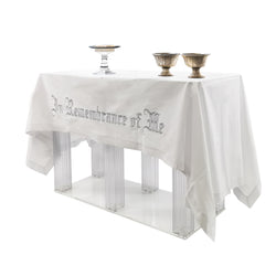 Returned-Acrylic Church Communion Table, NEW Cover Rememberance of Me 47X18X33" RTN11461+15173