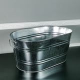 Galvanized Metal Ice Bucket Beverage Beer Drink Party Cooler Bucket Oval Planter RTN15358