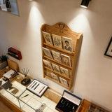 Wallmount Card Rack 12 Slots 5x7¡± Hardwood Greeting Cards 38x18.5 USA WOODENMALLET-TCWR12LO