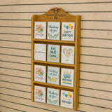 Wallmount Card Rack 12 Slots 5x7¡± Hardwood Greeting Cards 38x18.5 USA WOODENMALLET-TCWR12LO