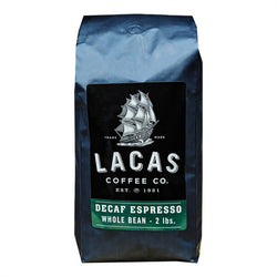 LaPieces Coffee Decaf Whole Bean Espresso 2 lb. - 4/Pieces WS-110LCWBDCESP