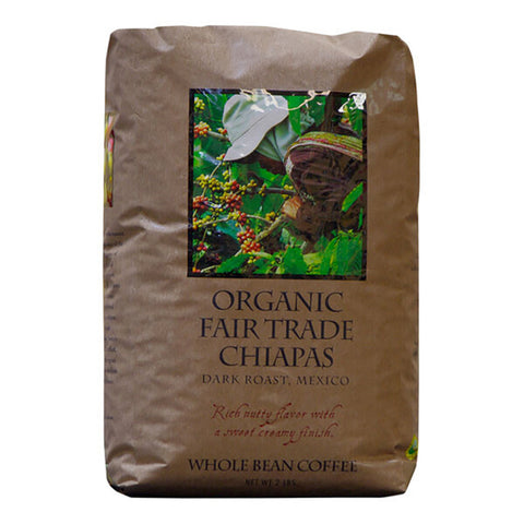 LaPieces Coffee Fair Trade Organic Mexican Chiapas Whole Bean Coffee 2 lb. - 8/Pieces WS-110LCWBMEXIC