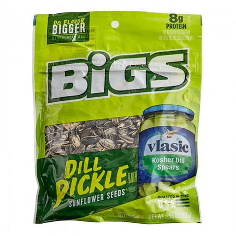 BIGS Vlasic Dill Pickle Flavored Whole Sunflower Seeds 5.35 oz. - 12/Pieces WS-113BIG220