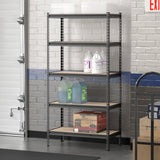 Lavex 18 x 36 Black Particle Board Shelves 4- Shelf Boltless Shelving 4/ Case WS-257b1836z5pbbs