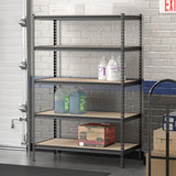 Lavex 24 x 36 Black Z- 4- Shelf Boltless Particle Board Shelving 72 Uprights WS-257b244872z5pbk