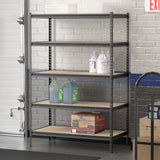 Lavex 18 x 48 Black Z- 4- Shelf Boltless Particle Board Shelving 72 Uprights WS-257b72bs