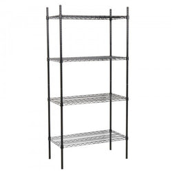 360 Office Furniture 18" x 36" Black Wire Shelving Unit with 74" Posts WS-328KIT183674-18X36