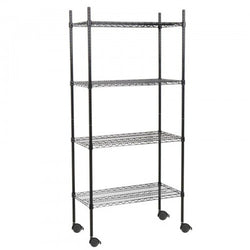 360 Office Furniture 18" x 48" Black Wire Shelving Unit with 74" Posts WS-328KIT184874-18X48
