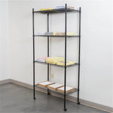 360 Office Furniture 18" x 36" Black Wire Shelving Unit with 74" Posts and Casters WS-328KTC183674-18X36