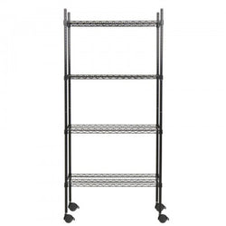 360 Office Furniture 18" x 36" Black Wire Shelving Unit with 74" Posts and Casters WS-328KTC183674-18X36