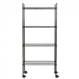 360 Office Furniture 18" x 36" Black Wire Shelving Unit with 74" Posts and Casters WS-328KTC183674-18X36