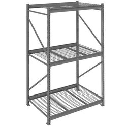 Tennsco 48 x 48 x 120 Medium Grey Storage Rack Corrugated Decking 4848120CS- WS-BU-483696WS-MGY
