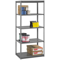 Tennsco Z- Line 18 x 36 x 72 Medium Grey 5- Shelf Rack Steel Shelving 361872- WS-ZM7-3612S-5D-MGY
