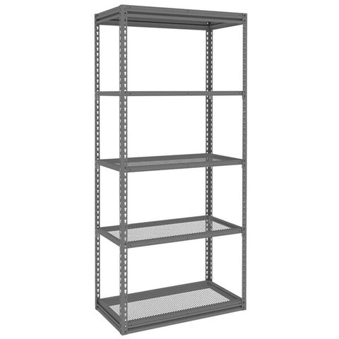 Tennsco Z- Line 18 x 36 x 84 Grey 5- Shelf Steel Shelving ZM7- 3618S- 5D- WS-ZM7-3618S-5PD-MGY