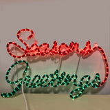 Seasons Greetings Holiday Window Yard Sign with Rope Light 23x13 seasonsgreetings