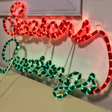 Seasons Greetings Holiday Window Yard Sign with Rope Light 23x13 seasonsgreetings