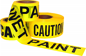 Tape, Poly Caution Safety Danger Marking Hazardous Wet Paint UV Water Resistant 10318