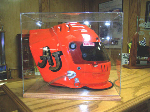 NASCAR Helmet Display case with A Oak Base 100041