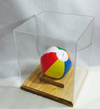 Mini Acrylic Basketball Display case with Oak Base 100051