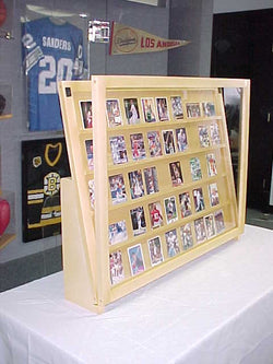 1/2 Tabletop baseball card display case / Golden Oak With Super Legs 100107