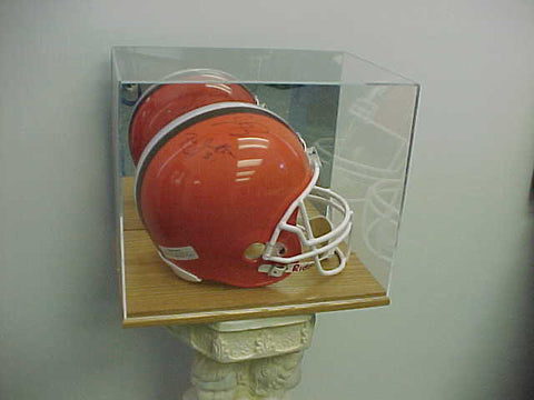 Football Helmet Display Case with Solid Oak Base 100117