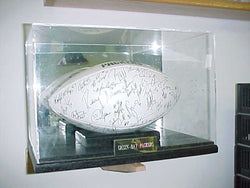 Football Display case Solid Oak Black Base 100118