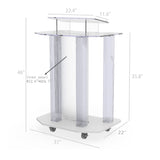 Acrylic Podium Wood Pulpit Large Lecterm for Church School Conference Plexiglass Events Hotel Party 10014