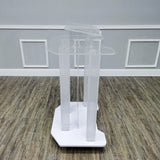 Acrylic Podium Wood Pulpit Large Lecterm for Church School Conference Plexiglass Events Hotel Party 10014