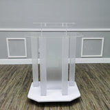 Acrylic Podium Wood Pulpit Large Lecterm for Church School Conference Plexiglass Events Hotel Party 10014
