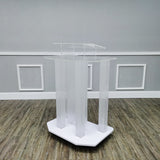 Acrylic Podium Wood Pulpit Large Lecterm for Church School Conference Plexiglass Events Hotel Party 10014