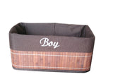 Laundry Hamper Bamboo Square Wicker Clothes Bin Basket Storage Bin Organizer-Boy Folding Basket 100204
