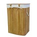 Set of 3 Laundry Hampers Bamboo Square Wicker Clothes Bin Baskets Storage Bin Organizers 100208