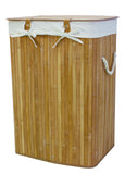 Set of 3 Laundry Hampers Bamboo Round Wicker Clothes Bin Baskets Storage Bin Organizers Folding Bask