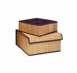 Set of 3 Laundry Hampers Bamboo Round Wicker Clothes Bin Baskets Storage Bin Organizers Folding Bask