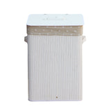 Set of 3 Laundry Hampers Bamboo Square Wicker Clothes Bin Baskets Storage Bin Organizers 100209