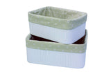 Set of 3 Laundry Hampers Bamboo Square Wicker Clothes Bin Baskets Storage Bin Organizers 100209