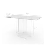 42”L x 24”W x 31”H Clear Acrylic Plexiglass Table Breakfast Table Communion Table Trade-Show Table 10033-2