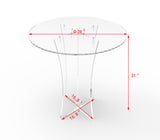 Clear Plexiglass Lucite Acrylic Round Dining/ Tradeshow Table
