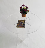 Clear Plexiglass Lucite Acrylic Round Dining/ Tradeshow Table
