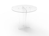Clear Plexiglass Lucite Acrylic Round Dining/ Tradeshow Table