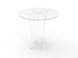 Clear Plexiglass Lucite Acrylic Round Dining/ Tradeshow Table