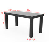 Black Coffee Table End SideTable Living Room Furniture Light Weight Willow Grain 10034