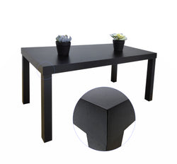 Black Coffee Table End SideTable Living Room Furniture Light Weight Willow Grain 10034