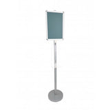 FixtureDisplays Floor Standing Signage Frame 11 x 17" Media Size With Mounting Plate for Sanitizer Dispenser 10050