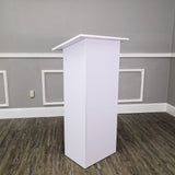 White Manufactured Wood Podium Church Pulpit School Lectern Conference Debate 10051-WHITE